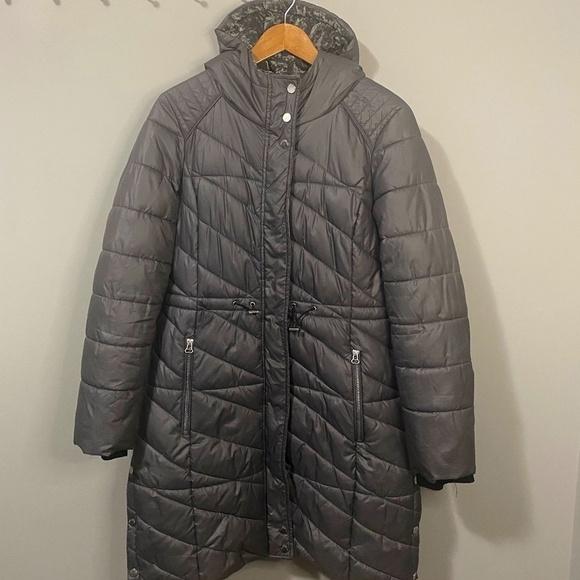 Marc New York Gray Women's Light Parka Jacket Long Size Medium - Picture 1 of 16